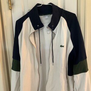 Lacoste Men's Zip Jacket - Cream, Blue, Green - XXL - Great Condition!